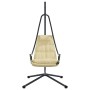 Silla huevo colgante Manual Beige 94 x 107 x 196.5 cm Acero