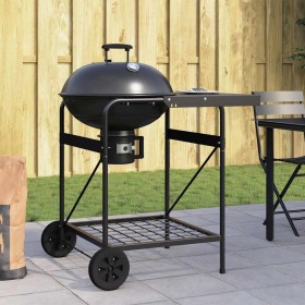 Parrilla al aire libre con rueda Negro 96 x 72 x 113 cm Metal