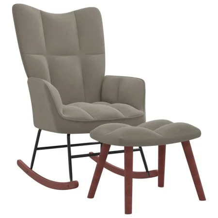 Silla mecedora con reposapiés terciopelo gris claro by vidaXL, Rocking chairs - Ref: Foro24-328150, Price: 166,06 €, Discount: %