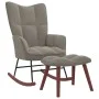 Silla mecedora con reposapiés terciopelo gris claro by vidaXL, Rocking chairs - Ref: Foro24-328150, Price: 166,06 €, Discount: %