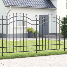 Cerca de jardín Gris 215 cm Acero con recubrimiento en polvo