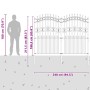 Cerca de jardín Gris 215 cm Acero con recubrimiento en polvo