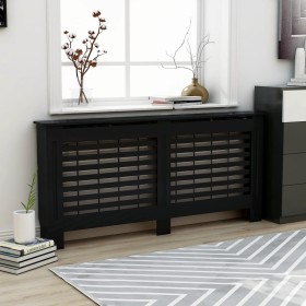 Black MDF radiator cover 172x19x81.5 cm by vidaXL, Accessories for heating radiators - Ref: Foro24-288189, Price: 92,01 €, Di...
