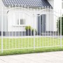Cerca de jardín Blanco 190 cm Acero con recubrimiento en polvo