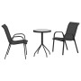 Juego Bistro de Jardín 3 pcs Negro Acero