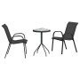 Juego Bistro de Jardín 3 pcs Negro Acero