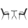 Juego Bistro de Jardín 3 pcs Negro Acero