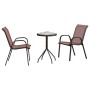 Juego Bistro de Jardín 3 pcs Marrón Acero