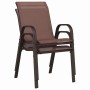 Juego Bistro de Jardín 3 pcs Marrón Acero