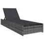 Tumbona con cojín Gris 60 x 200 x 27cm ratán sintético