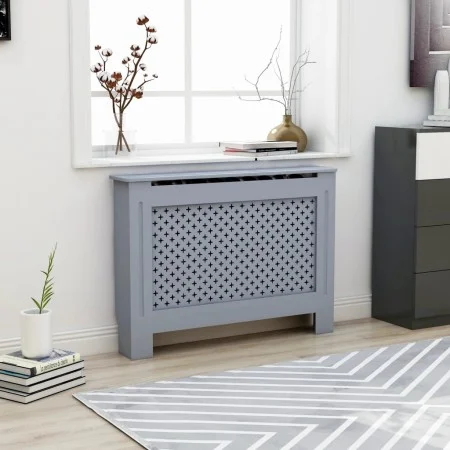 Anthrazitgraue MDF-Heizkörperabdeckung 112x19x81,5 cm von vidaXL, Zubehör für Heizkörper - Ref: Foro24-288191, Preis: 92,07 €...
