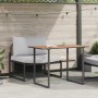 Conjunto de Comedor de Jardín 2 pcs Gris claro Acero