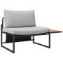 Conjunto de Comedor de Jardín 2 pcs Gris claro Acero