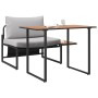 Conjunto de Comedor de Jardín 2 pcs Gris claro Acero