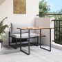 Conjunto de Comedor de Jardín 2 pcs Gris claro Acero