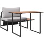 Conjunto de Comedor de Jardín 2 pcs Gris claro Acero
