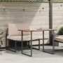 Conjunto de Comedor de Jardín 2 pcs Taupé Acero
