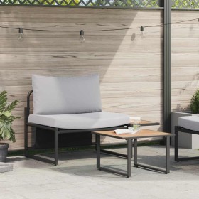 Conjunto de sofá de jardín 2 pcs Gris claro Acero