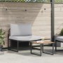 Conjunto de sofá de jardín 2 pcs Gris claro Acero
