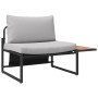 Conjunto de sofá de jardín 2 pcs Gris claro Acero
