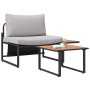 Conjunto de sofá de jardín 2 pcs Gris claro Acero