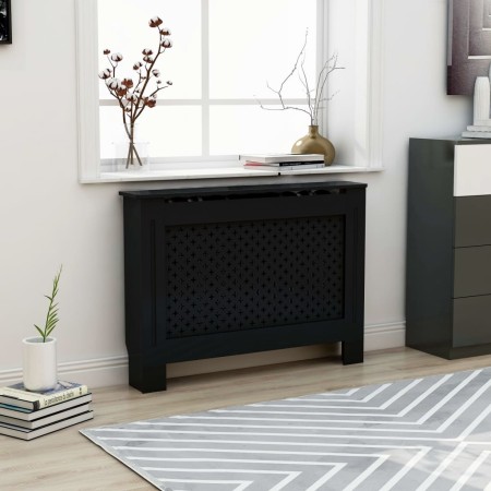 Radiator cover in black MDF 112x19x81.5 cm by vidaXL, Accessories for heating radiators - Ref: Foro24-288192, Price: 101,56 €...