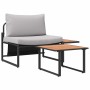 Conjunto de sofá de jardín 2 pcs Gris claro Acero