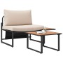 Conjunto de sofá de jardín 2 pcs Taupé Acero