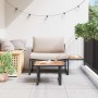 Conjunto de sofá de jardín 2 pcs Taupé Acero