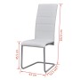 Sillas voladizas de comedor 6 unidades cuero sintético blanco