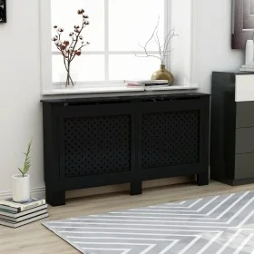 Schwarze MDF-Heizkörperabdeckung 152x19x81,5 cm von vidaXL, Zubehör für Heizkörper - Ref: Foro24-288195, Preis: 97,79 €, Raba...
