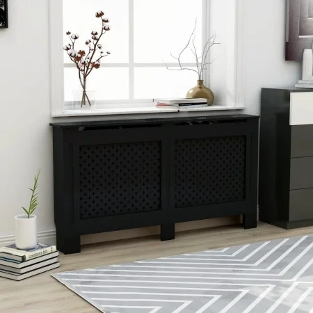 Schwarze MDF-Heizkörperabdeckung 152x19x81,5 cm von vidaXL, Zubehör für Heizkörper - Ref: Foro24-288195, Preis: 97,79 €, Raba...