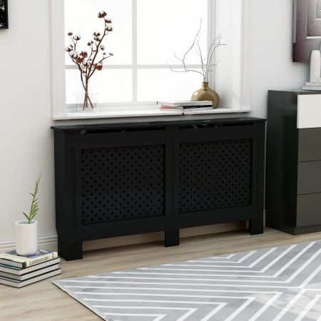 Schwarze MDF-Heizkörperabdeckung 152x19x81,5 cm von vidaXL, Zubehör für Heizkörper - Ref: Foro24-288195, Preis: 103,58 €, Rab...
