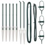 Postes de cerca 7 pcs Verde Ø32mm 80 cm Acero galvanizado