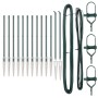 Postes de cerca 13 pcs Verde Ø32mm 100 cm Acero galvanizado