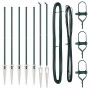 Postes de cerca 7 pcs Verde Ø32mm 160 cm Acero galvanizado