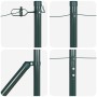 Postes de cerca 13 pcs Verde Ø32mm 180 cm Acero galvanizado