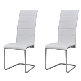 Cantilever dining chairs 2 units white synthetic leather by vidaXL, dining chairs - Ref: Foro24-242287, Price: 118,54 €, Disc...