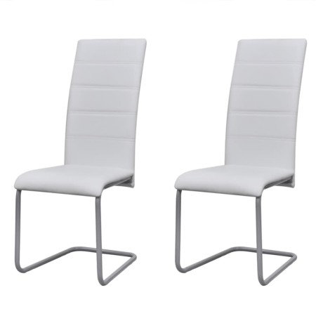Cantilever dining chairs 2 units white synthetic leather by vidaXL, dining chairs - Ref: Foro24-242287, Price: 118,54 €, Disc...
