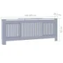 Radiator cover in gray MDF 205 cm by vidaXL, Accessories for heating radiators - Ref: Foro24-325549, Price: 134,16 €, Discoun...