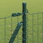 Postes de cerca 7 pcs Verde Ø32mm 90 cm Acero galvanizado