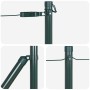 Postes de cerca 7 pcs Verde Ø32mm 90 cm Acero galvanizado