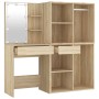 Dressing table with LED and 2 Sonoma oak plywood cabinets by vidaXL, Bedroom Dressers - Ref: Foro24-3082029, Price: 203,07 €,...