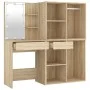 Dressing table with LED and 2 Sonoma oak plywood cabinets by vidaXL, Bedroom Dressers - Ref: Foro24-3082029, Price: 200,75 €,...