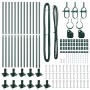 Postes de cerca 13 pcs Verde Ø32mm 170 cm Acero galvanizado