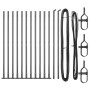 Postes de cerca 13 pcs Gris Ø32mm 150 cm Acero galvanizado
