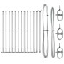 Postes de cerca 13 pcs Plateado Ø32mm 110 cm Acero galvanizado