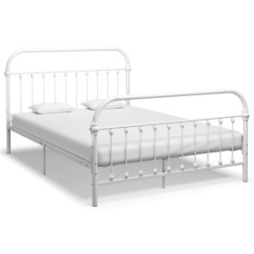 Estructura de cama de metal blanco 160x200 cm