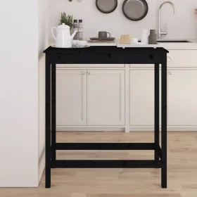 Hoher Stehtisch aus massivem schwarzem Kiefernholz 100x50x110 cm von vidaXL, Küchen- und Esstische - Ref: Foro24-822156, Prei...