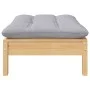 Gartenhocker mit Kissen aus massivem, grauem Kiefernholz von vidaXL, Modulare Sofas für den Außenbereich - Ref: Foro24-806639...